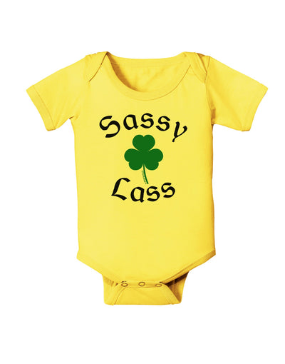 Sassy Lass St Patricks Day Baby Romper Bodysuit-Baby Romper-TooLoud-Yellow-06-Months-Davson Sales