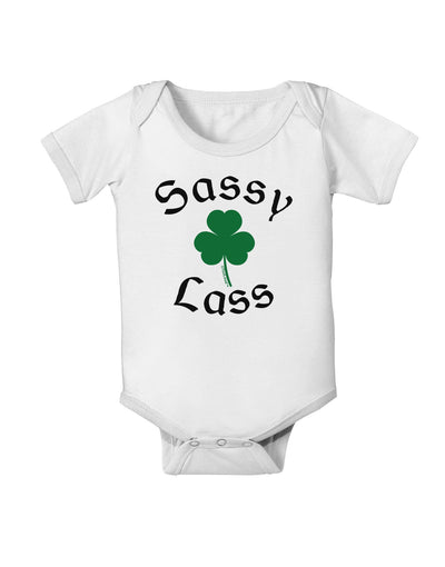 Sassy Lass St Patricks Day Baby Romper Bodysuit-Baby Romper-TooLoud-White-06-Months-Davson Sales