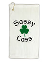 Sassy Lass St Patricks Day Micro Terry Gromet Golf Towel 16 x 25 inch-Golf Towel-TooLoud-White-Davson Sales