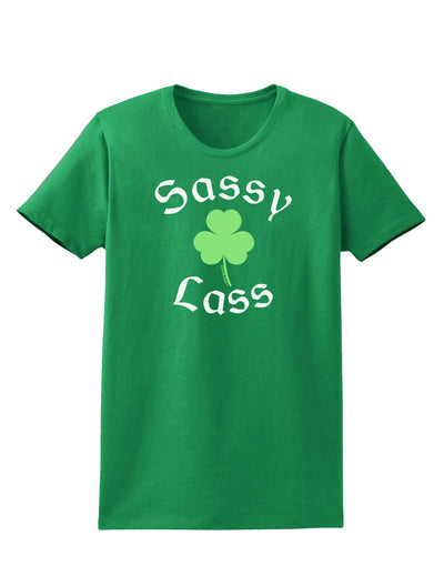 Sassy Lass St Patricks Day Womens Dark T-Shirt-TooLoud-Kelly-Green-X-Small-Davson Sales