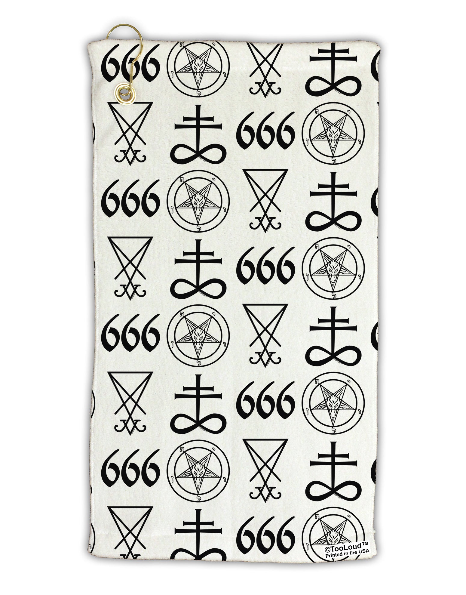 Satanic Symbols Micro Terry Gromet Golf Towel 15 x 22 Inch All Over Print-Golf Towel-TooLoud-White-Davson Sales