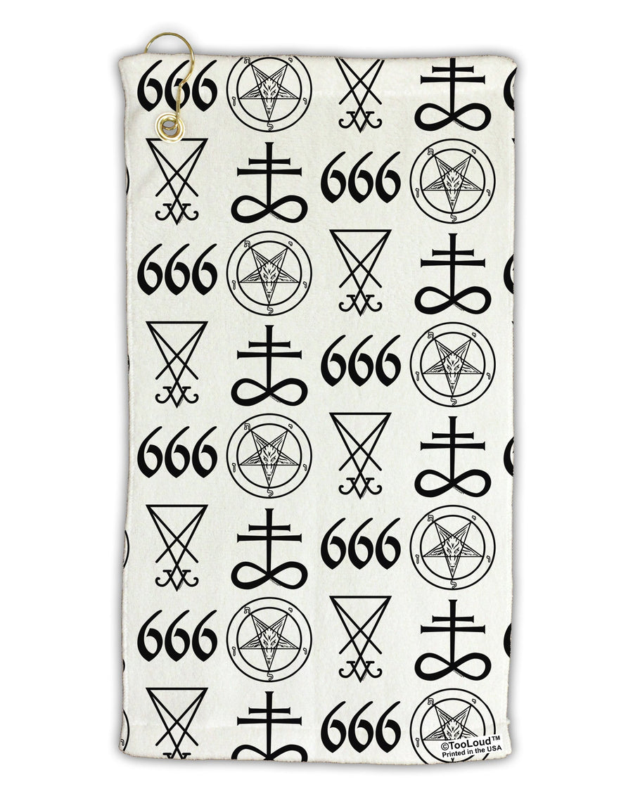 Satanic Symbols Micro Terry Gromet Golf Towel 15 x 22 Inch All Over Print-Golf Towel-TooLoud-White-Davson Sales