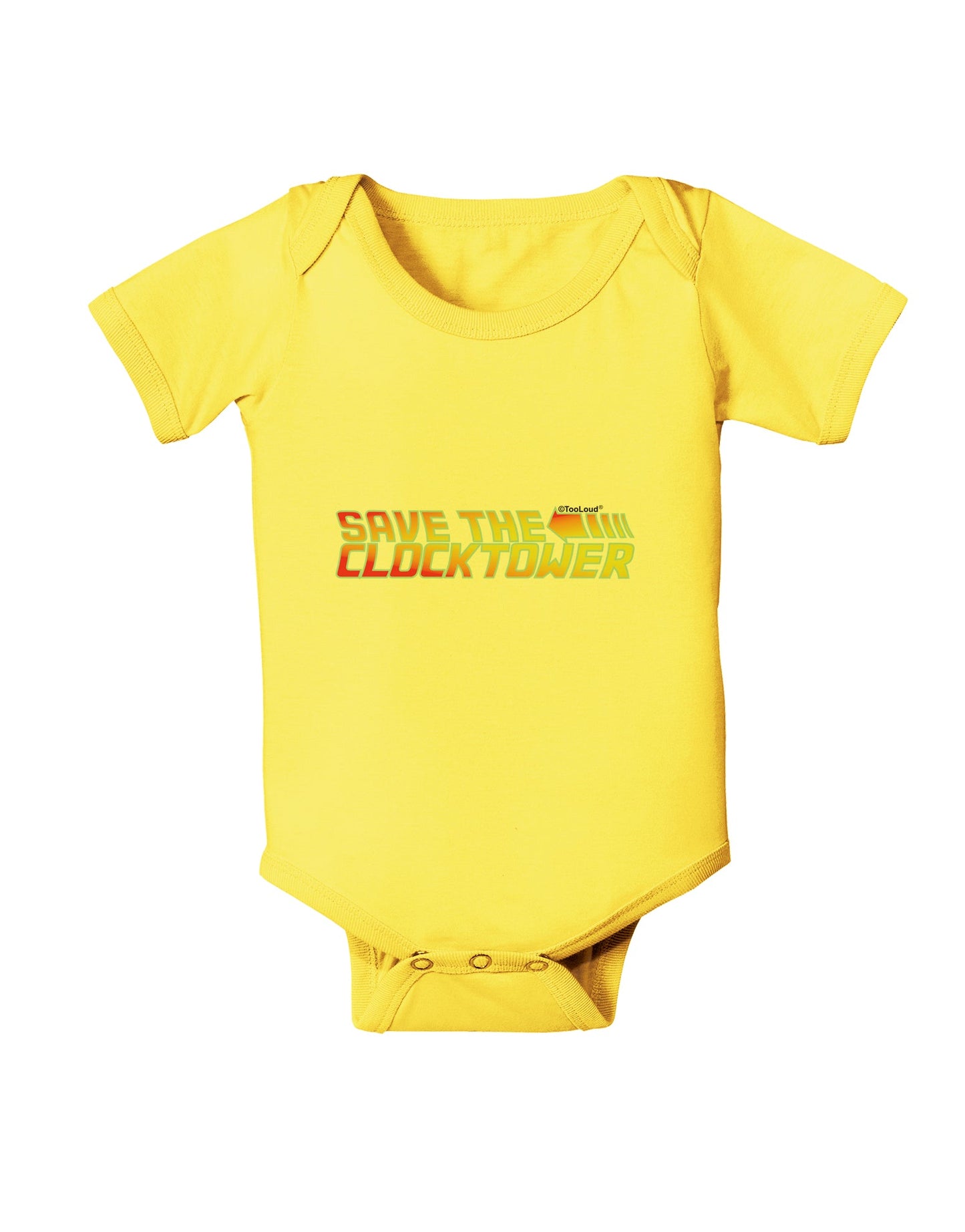 Save The Clock Tower Baby Romper Bodysuit by TooLoud-TooLoud-Yellow-06-Months-Davson Sales