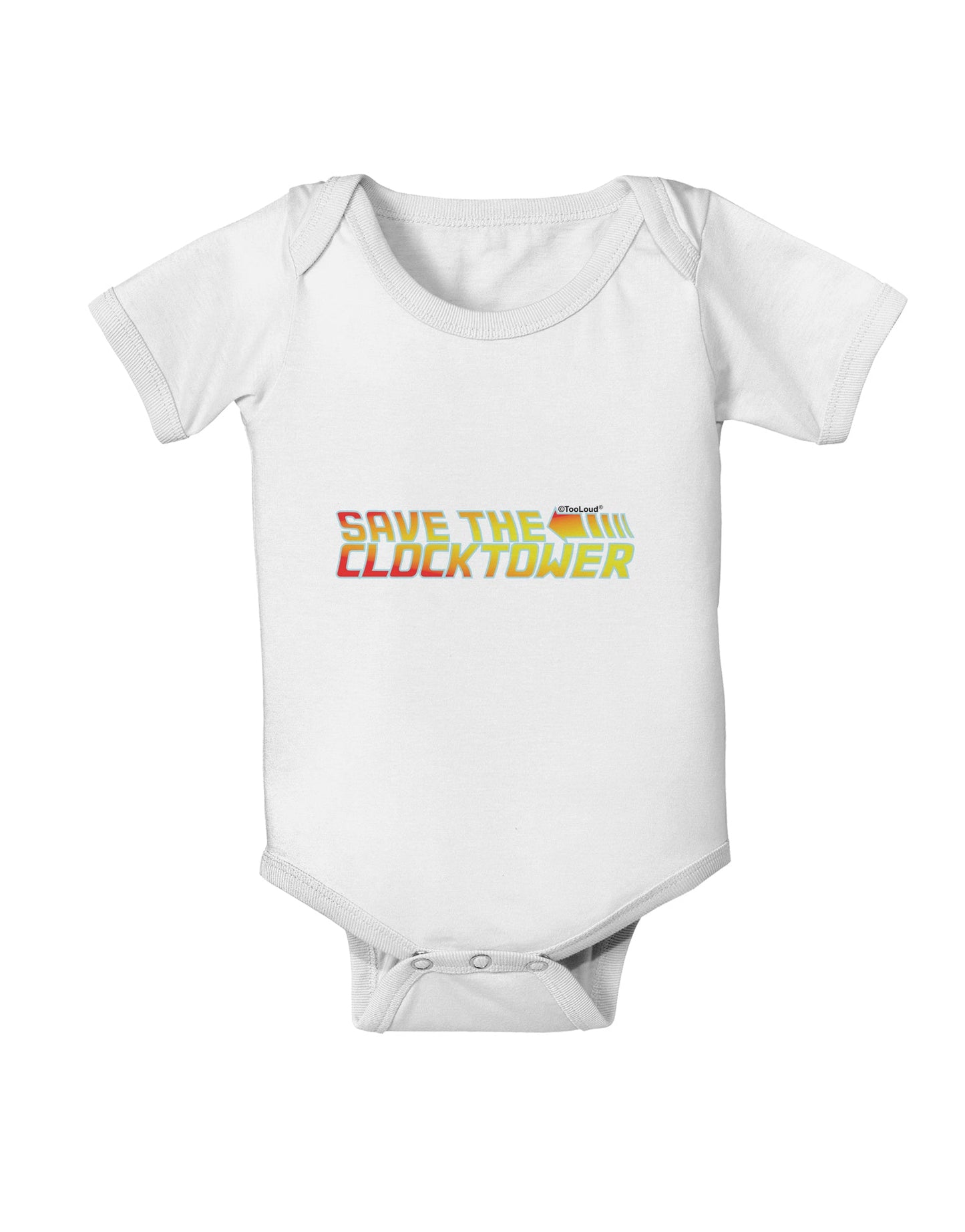 Save The Clock Tower Baby Romper Bodysuit by TooLoud-TooLoud-White-06-Months-Davson Sales