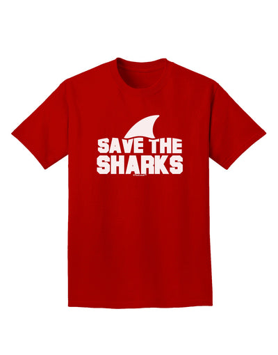 Save The Sharks - Fin Adult Dark T-Shirt-Mens T-Shirt-TooLoud-Red-Small-Davson Sales