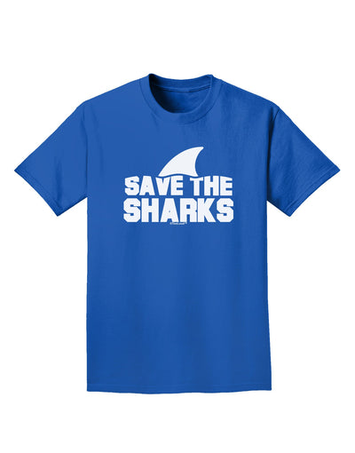 Save The Sharks - Fin Adult Dark T-Shirt-Mens T-Shirt-TooLoud-Royal-Blue-Small-Davson Sales