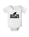 Save The Sharks - Fin Baby Romper Bodysuit-Baby Romper-TooLoud-White-06-Months-Davson Sales