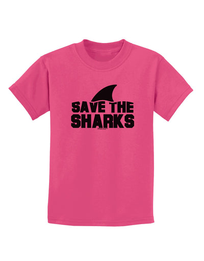 Save The Sharks - Fin Childrens T-Shirt-Childrens T-Shirt-TooLoud-Sangria-X-Small-Davson Sales