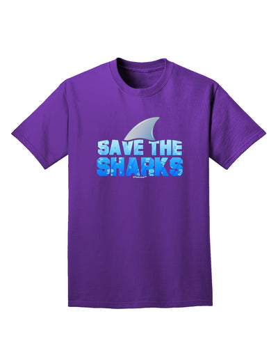 Save The Sharks - Fin Color Adult Dark T-Shirt by TooLoud-Mens T-Shirt-TooLoud-Purple-Small-Davson Sales