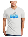 Save The Sharks - Fin Color Adult V-Neck T-shirt by TooLoud-Mens V-Neck T-Shirt-TooLoud-White-Small-Davson Sales