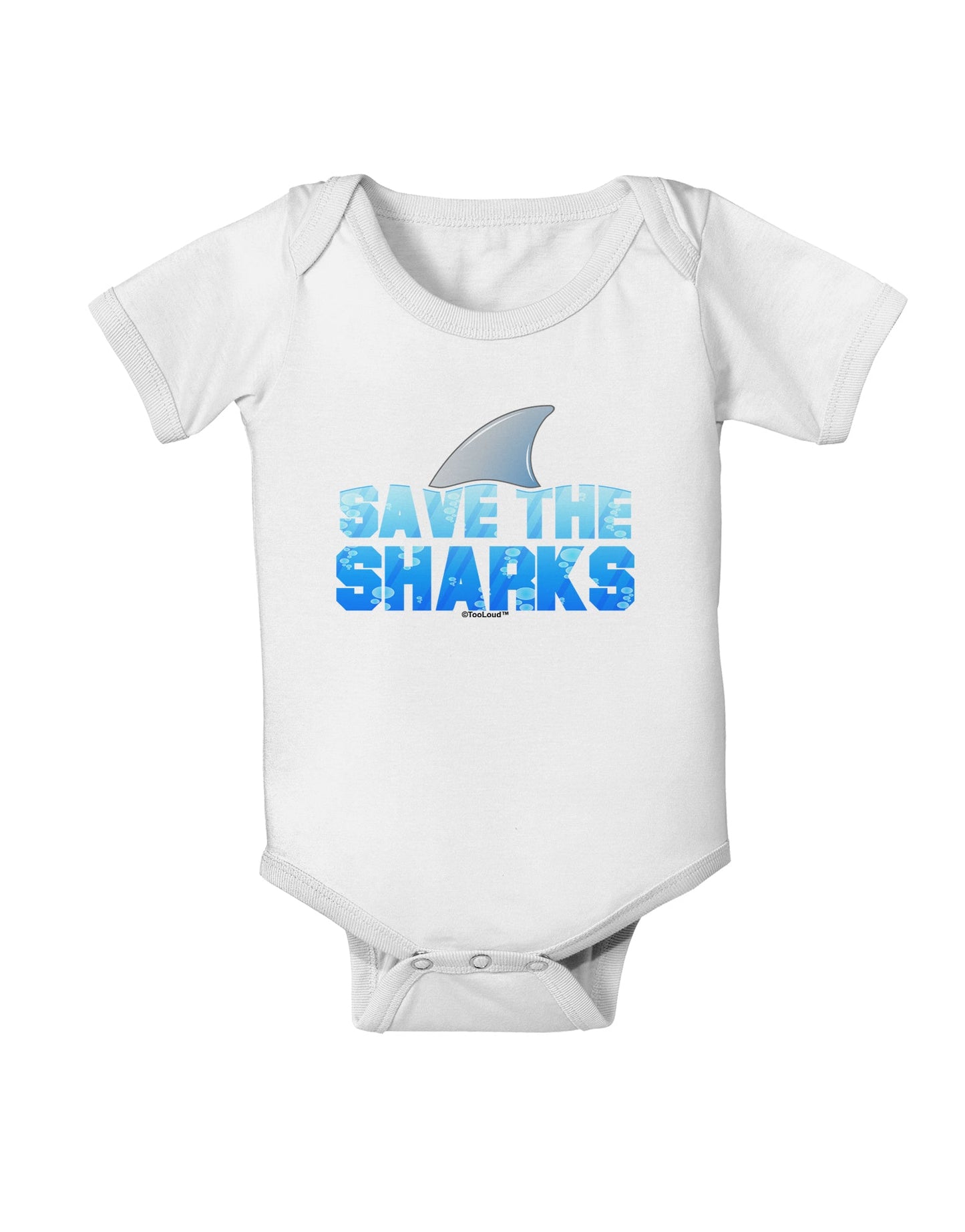 Save The Sharks - Fin Color Baby Romper Bodysuit by TooLoud-Baby Romper-TooLoud-White-06-Months-Davson Sales
