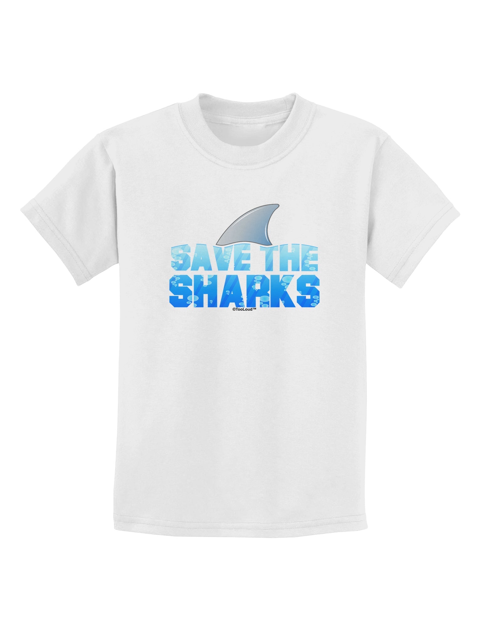 Save The Sharks - Fin Color Childrens T-Shirt by TooLoud-Childrens T-Shirt-TooLoud-White-X-Small-Davson Sales