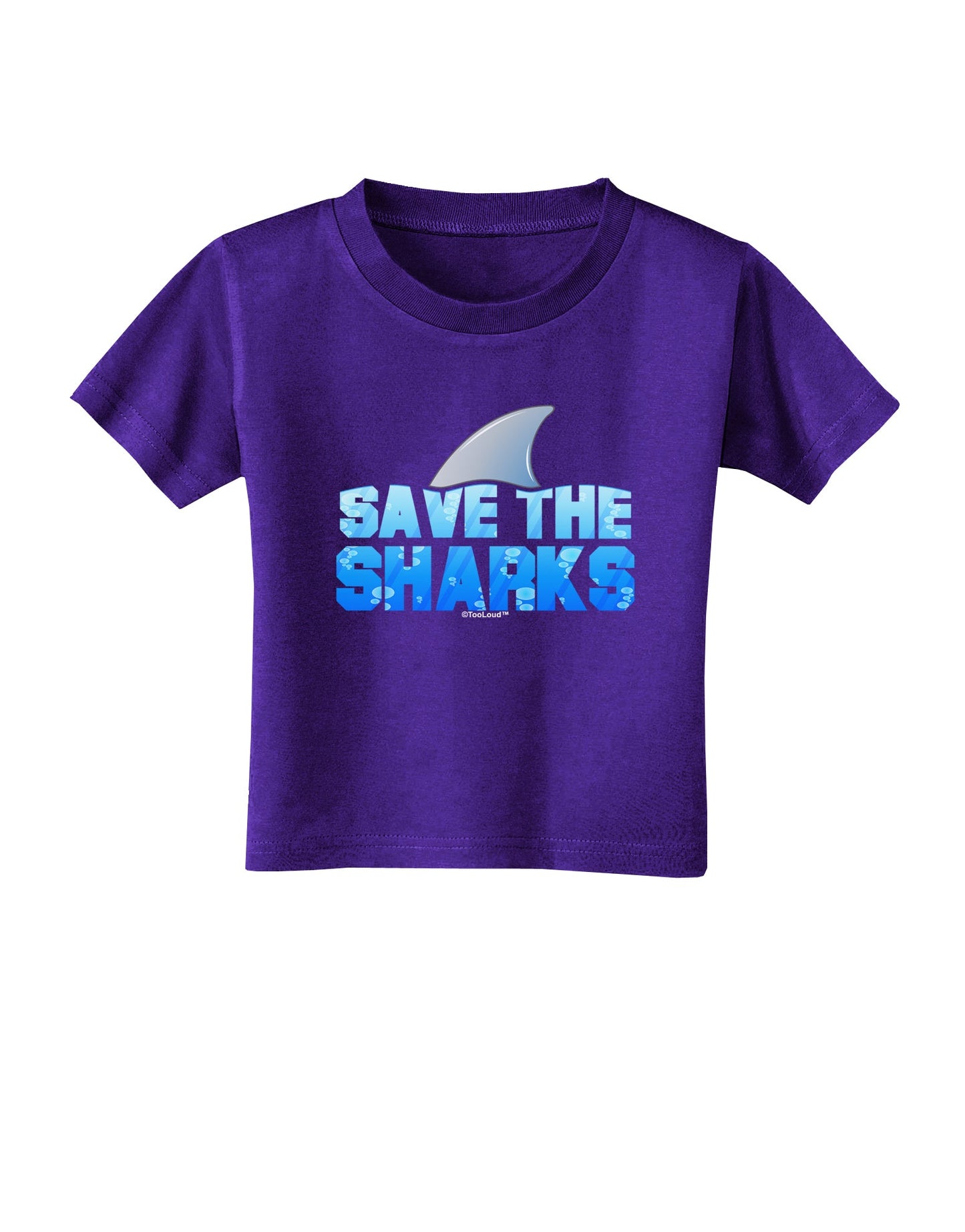 Save The Sharks - Fin Color Toddler T-Shirt Dark by TooLoud-Toddler T-Shirt-TooLoud-Purple-2T-Davson Sales