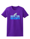 Save The Sharks - Fin Color Womens Dark T-Shirt by TooLoud-Womens T-Shirt-TooLoud-Purple-X-Small-Davson Sales