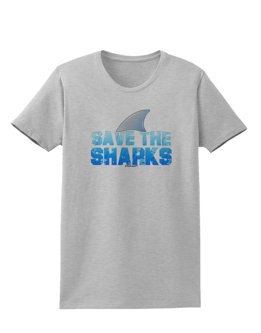 Save The Sharks - Fin Color Womens T-Shirt by TooLoud-Womens T-Shirt-TooLoud-White-X-Small-Davson Sales