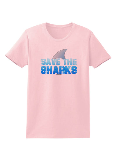 Save The Sharks - Fin Color Womens T-Shirt by TooLoud-Womens T-Shirt-TooLoud-PalePink-X-Small-Davson Sales