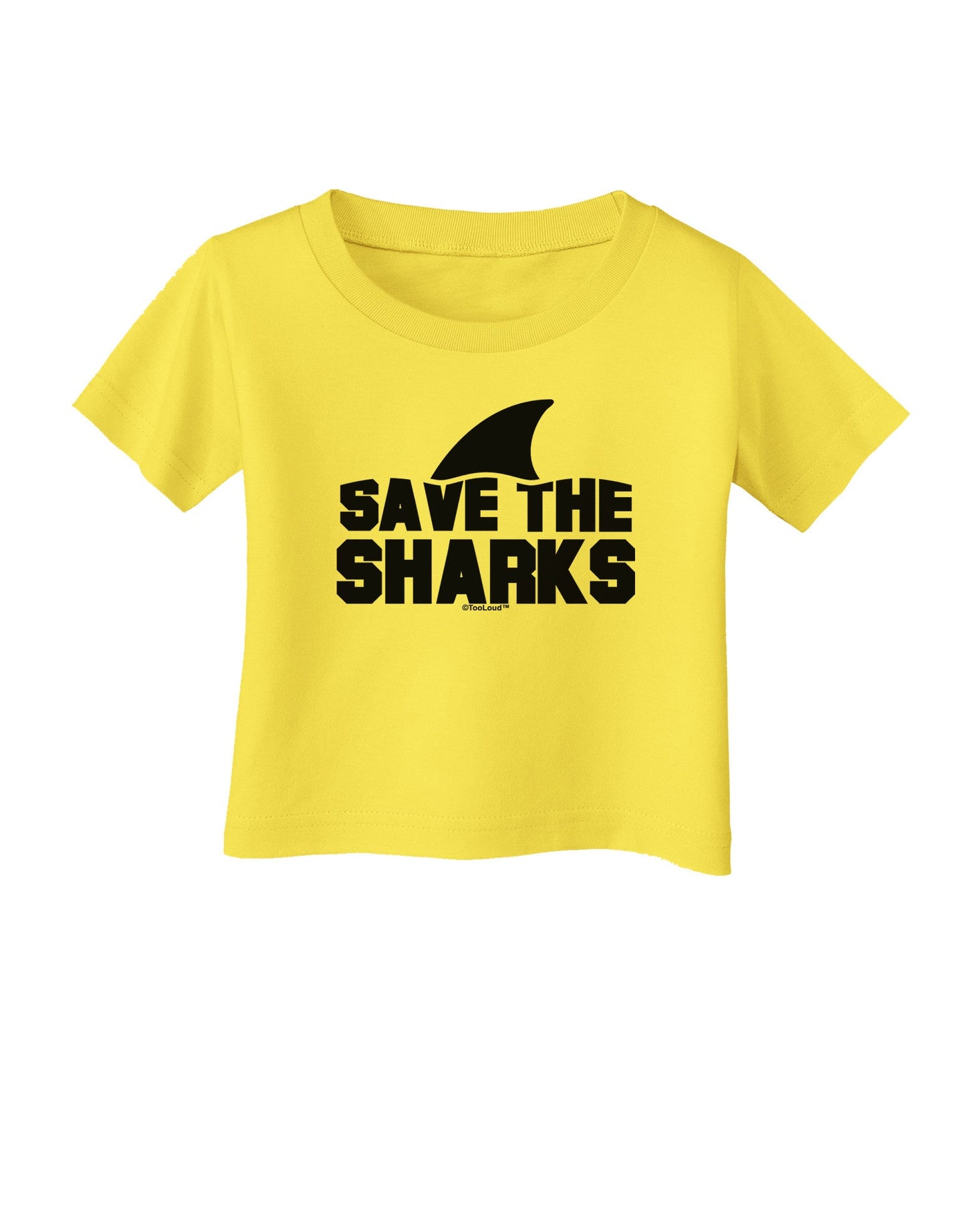 Save The Sharks - Fin Infant T-Shirt-Infant T-Shirt-TooLoud-Yellow-06-Months-Davson Sales
