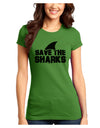 Save The Sharks - Fin Juniors T-Shirt-Womens Juniors T-Shirt-TooLoud-Kiwi-Green-Juniors Fitted X-Small-Davson Sales