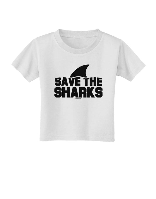 Save The Sharks - Fin Toddler T-Shirt-Toddler T-Shirt-TooLoud-White-2T-Davson Sales