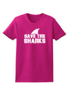 Save The Sharks - Fin Womens Dark T-Shirt-TooLoud-Hot-Pink-Small-Davson Sales