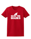 Save The Sharks - Fin Womens Dark T-Shirt-TooLoud-Red-X-Small-Davson Sales