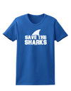 Save The Sharks - Fin Womens Dark T-Shirt-TooLoud-Royal-Blue-X-Small-Davson Sales