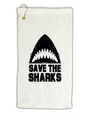 Save The Sharks Micro Terry Gromet Golf Towel 16 x 25 inch-Golf Towel-TooLoud-White-Davson Sales