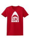 Save The Sharks Womens Dark T-Shirt-TooLoud-Red-X-Small-Davson Sales