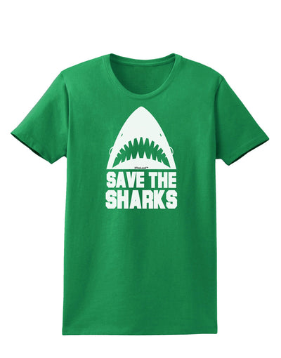 Save The Sharks Womens Dark T-Shirt-TooLoud-Kelly-Green-X-Small-Davson Sales