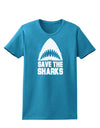 Save The Sharks Womens Dark T-Shirt-TooLoud-Turquoise-X-Small-Davson Sales