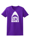 Save The Sharks Womens Dark T-Shirt-TooLoud-Purple-X-Small-Davson Sales