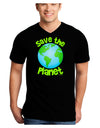 Save the Planet - Earth Adult Dark V-Neck T-Shirt-TooLoud-Black-Small-Davson Sales