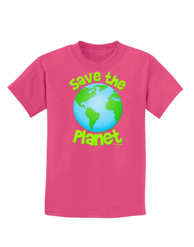 Save the Planet - Earth Childrens Dark T-Shirt-Childrens T-Shirt-TooLoud-Sangria-X-Small-Davson Sales