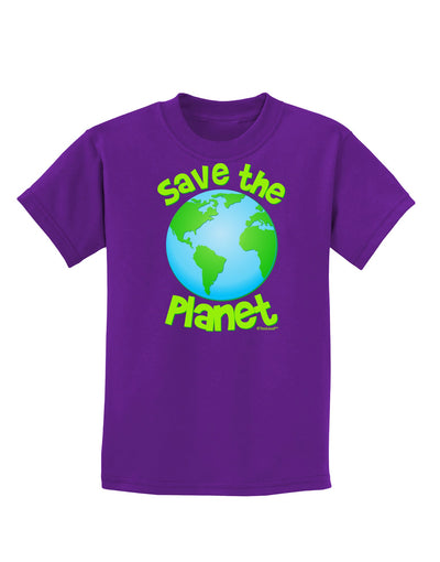 Save the Planet - Earth Childrens Dark T-Shirt-Childrens T-Shirt-TooLoud-Purple-X-Small-Davson Sales