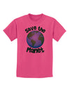 Save the Planet - Earth Childrens T-Shirt-Childrens T-Shirt-TooLoud-Sangria-X-Small-Davson Sales