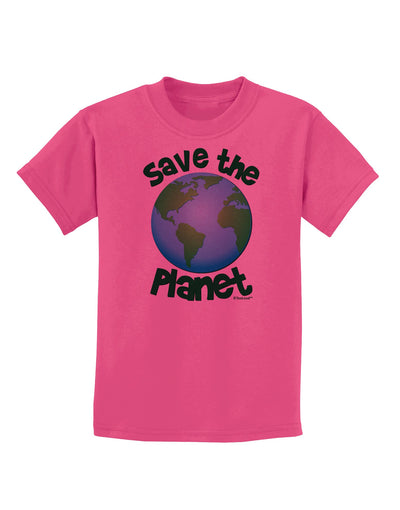 Save the Planet - Earth Childrens T-Shirt-Childrens T-Shirt-TooLoud-Sangria-X-Small-Davson Sales