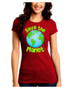 Save the Planet - Earth Juniors Crew Dark T-Shirt-T-Shirts Juniors Tops-TooLoud-Red-Juniors Fitted Small-Davson Sales