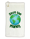 Save the Planet - Earth Micro Terry Gromet Golf Towel 16 x 25 inch-Golf Towel-TooLoud-White-Davson Sales