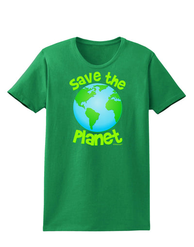 Save the Planet - Earth Womens Dark T-Shirt-TooLoud-Kelly-Green-X-Small-Davson Sales