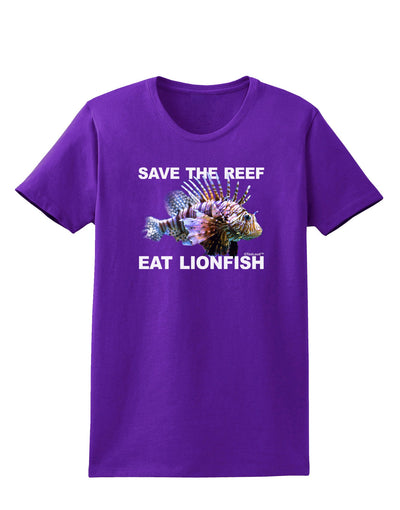 Save the Reef - Eat Lionfish Womens Dark T-Shirt-TooLoud-Purple-X-Small-Davson Sales