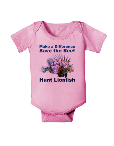 Save the Reef - Hunt Lionfish Baby Romper Bodysuit by TooLoud-Baby Romper-TooLoud-Pink-06-Months-Davson Sales