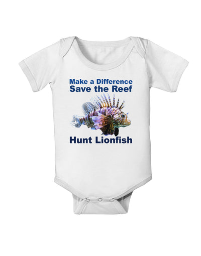 Save the Reef - Hunt Lionfish Baby Romper Bodysuit by TooLoud-Baby Romper-TooLoud-White-06-Months-Davson Sales