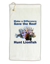 Save the Reef - Hunt Lionfish Micro Terry Gromet Golf Towel 11&#x22;x19-Golf Towel-TooLoud-White-Davson Sales