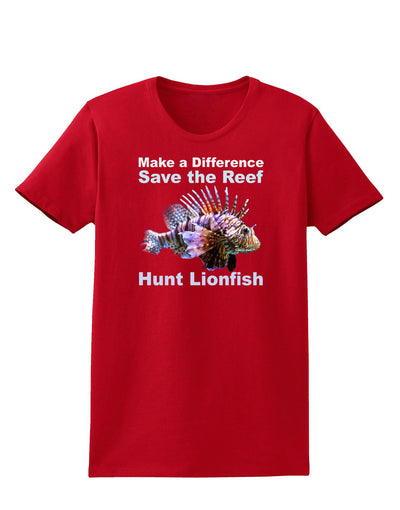 Save the Reef - Hunt Lionfish Womens Dark T-Shirt-TooLoud-Red-X-Small-Davson Sales