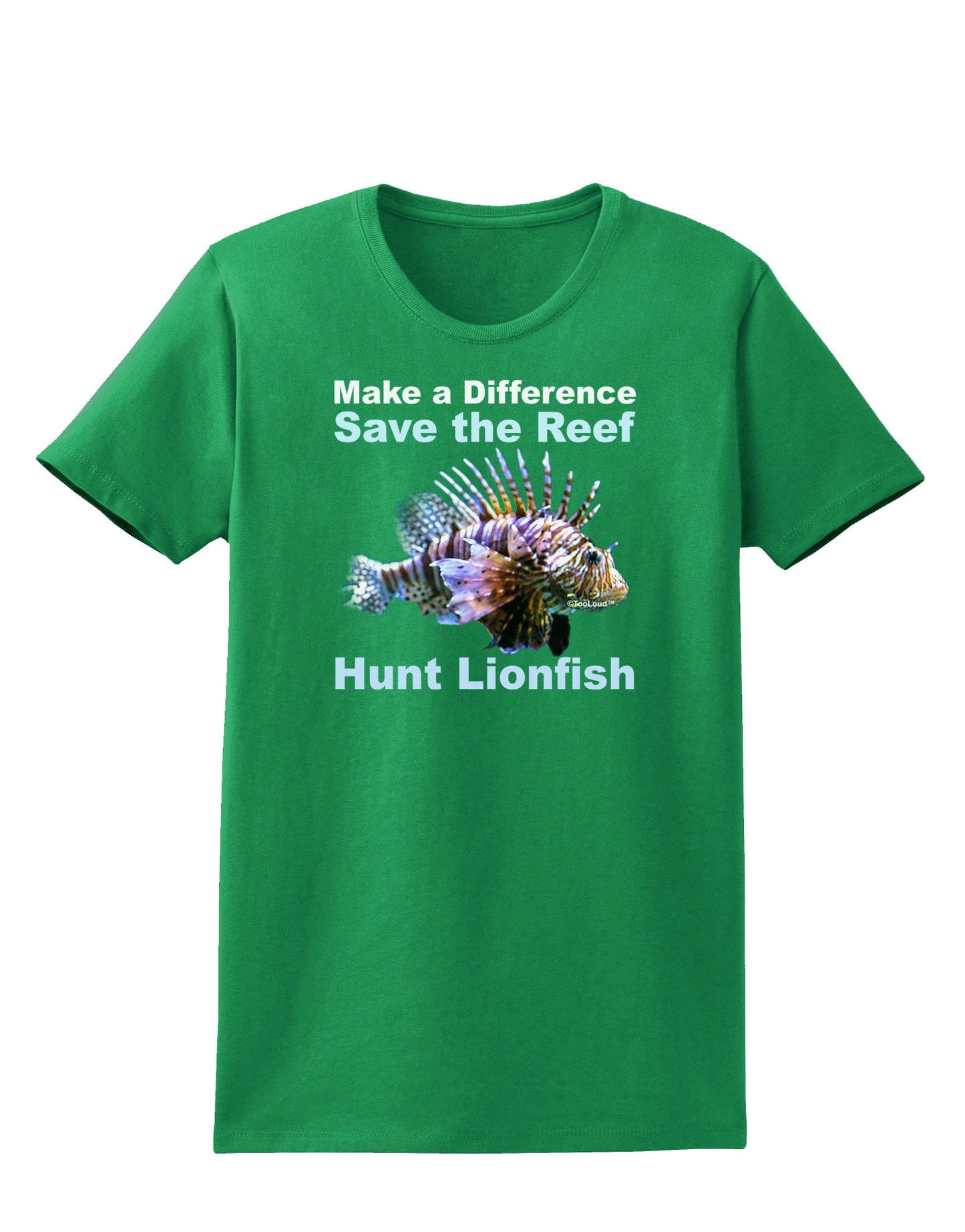 Save the Reef - Hunt Lionfish Womens Dark T-Shirt-TooLoud-Kelly-Green-X-Small-Davson Sales