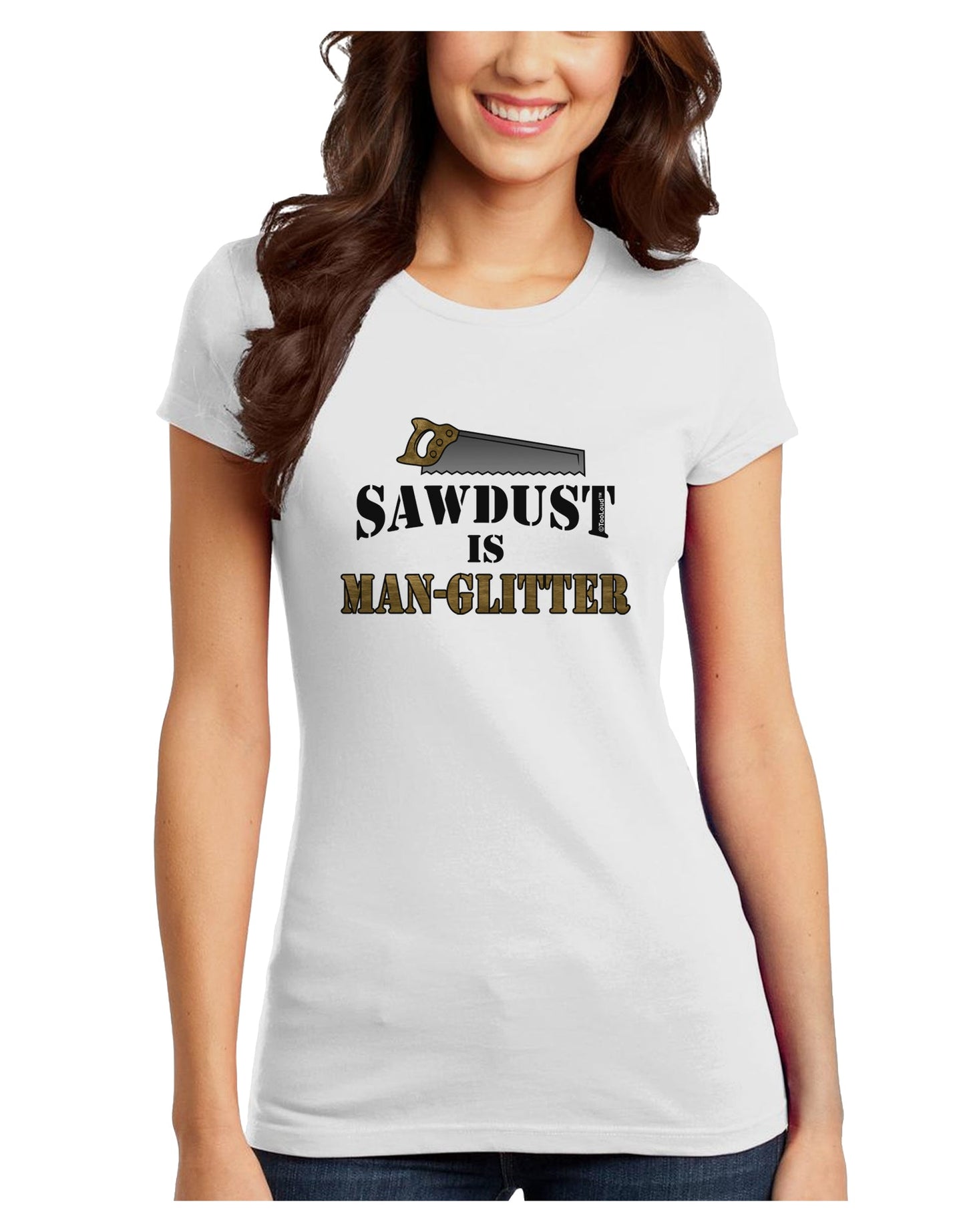 Sawdust is Man Glitter Juniors Petite T-Shirt by TooLoud-T-Shirts Juniors Tops-TooLoud-White-Juniors Fitted X-Small-Davson Sales