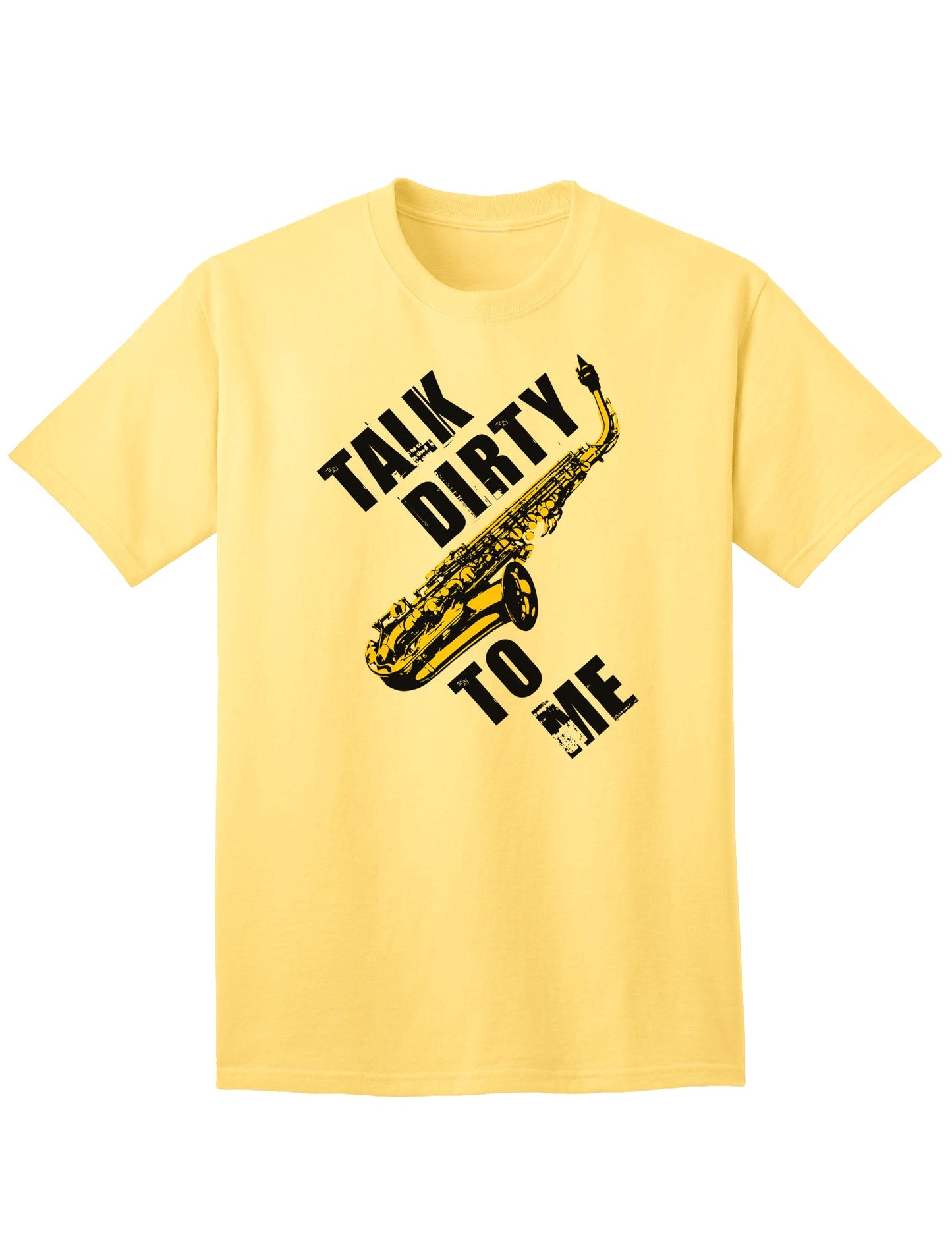 Saxophone-themed Adult T-Shirt with a Playful Twist-Mens T-shirts-TooLoud-Yellow-Small-Davson Sales