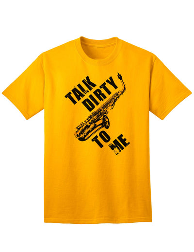 Saxophone-themed Adult T-Shirt with a Playful Twist-Mens T-shirts-TooLoud-Gold-Small-Davson Sales