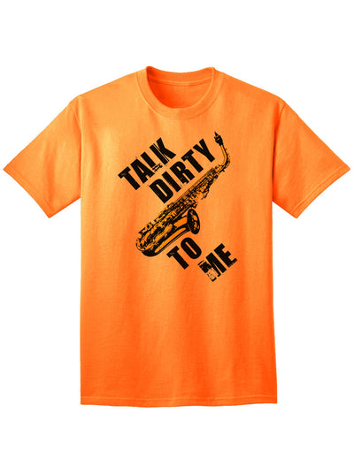 Saxophone-themed Adult T-Shirt with a Playful Twist-Mens T-shirts-TooLoud-Neon-Orange-Small-Davson Sales