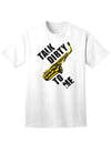 Saxophone-themed Adult T-Shirt with a Playful Twist-Mens T-shirts-TooLoud-White-Small-Davson Sales